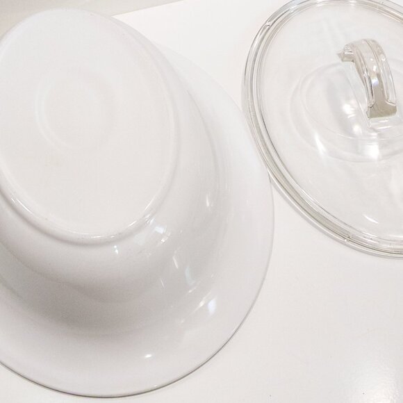 Corningware Casual Elegance Oval Casserole Dish w/ Pyrex Lid White Bakeware - Picture 6 of 7